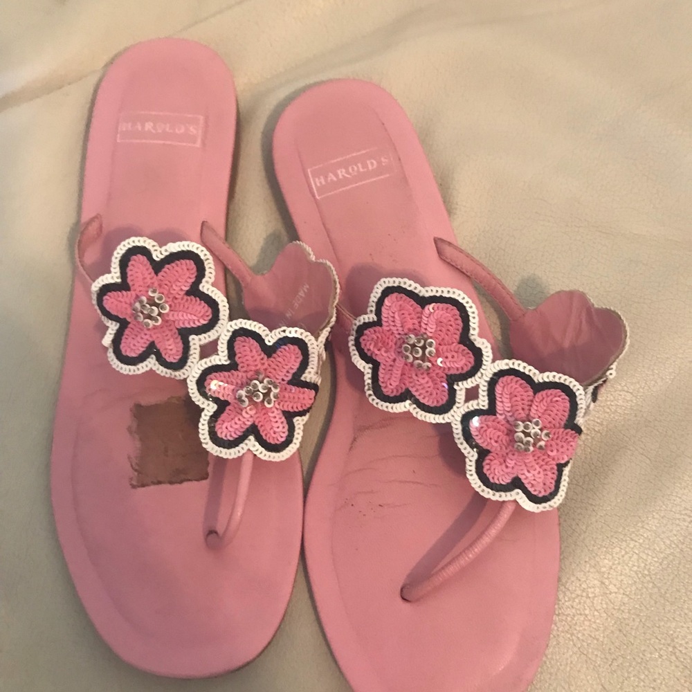 Pink flower sandals
